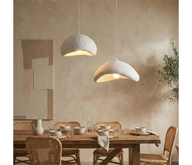 Φωτιστικό οροφής Luna E27 fiberglass δίφωτο χρώμα λευκό Ø70x115εκ.