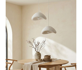 Φωτιστικό οροφής Luna E27 fiberglass δίφωτο χρώμα λευκό Ø74x115εκ.