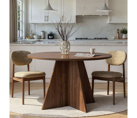 Τραπέζι Virela χρώμα καρυδί Ø120x75εκ.