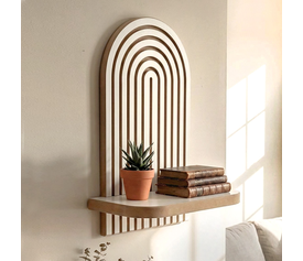 Ραφιέρα τοίχου Artwill Mdf χρώμα λευκό - oak 26x13x35εκ.