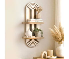 Ραφιέρα τοίχου Artwill Mdf χρώμα λευκό - oak 26x13x70εκ.