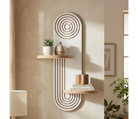 Ραφιέρα τοίχου Artwill Mdf χρώμα λευκό - oak 46x13x70εκ.