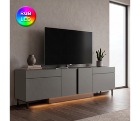Έπιπλο τηλεόρασης Arlen με Led Rgb χρώμα ανθρακί 180x32x50εκ.