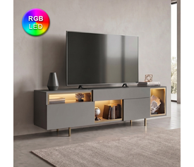 Έπιπλο τηλεόρασης Norm με Led Rgb χρώμα ανθρακί - χρυσό 180x32x55εκ.