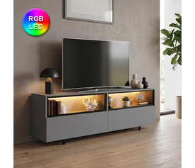 Έπιπλο τηλεόρασης Eco με Led Rgb χρώμα ανθρακί 180x32x67εκ.