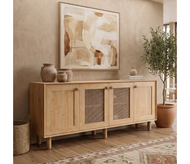 Μπουφές Bohemian χρώμα φυσικό οξιάς 180x40x75εκ.
