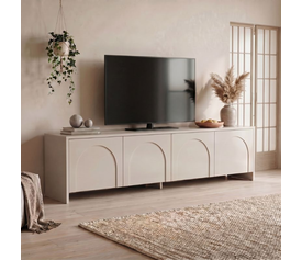Έπιπλο τηλεόρασης Aurelia χρώμα κρεμ 180x32x45εκ.