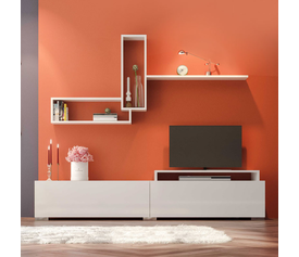 Σύνθεση τηλεόρασης Odessa χρώμα λευκό 180x37x47εκ.