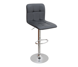 Σκαμπό μπαρ Carmelo με ρυθμιζόμενο ύψος PU μαύρο - βάση χρωμίου 45x42x90/113εκ.