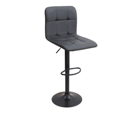 Σκαμπό μπαρ Carmelo με ρυθμιζόμενο ύψος PU μαύρο - βάση μαύρο ματ 45x42x90/113εκ.