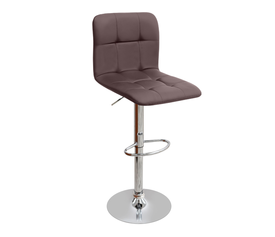 Σκαμπό μπαρ Carmelo με ρυθμιζόμενο ύψος PU καφέ - βάση χρωμίου 45x42x90/113εκ.