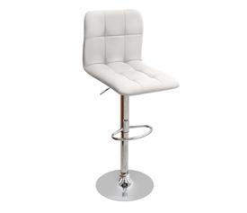 Σκαμπό μπαρ Carmelo με ρυθμιζόμενο ύψος PU λευκό - βάση χρωμίου 45x42x90/113εκ.