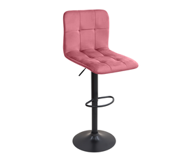 Σκαμπό μπαρ Carmelo με ρυθμιζόμενο ύψος βελούδο σάπιο μήλο - βάση μαύρο ματ 45x42x90/113εκ.