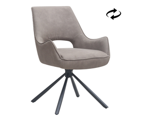 Πολυθρόνα Τραπεζαρίας Alessia Περιστρεφόμενη Elephant Grey 58x66x85 εκ.