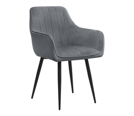 Πολυθρόνα Τραπεζαρίας Piero Ανθρακί Βελούδο 57x60x85,5 εκ.