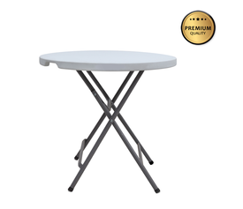 Τραπέζι catering - συνεδρίου Capri πτυσσόμενο - στρογγυλό μονοκόμματη επιφάνεια χρώμα λευκό του πάγου Ø80x74εκ.