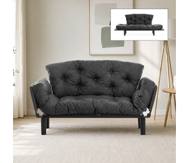 Καναπές Κρεβάτι Nitta Υφασμάτινος Ανθρακί 155x70x85 εκ.