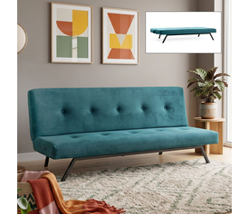 Καναπές-Κρεβάτι Zola Υφασμάτινος Πετρόλ 180x64x78 εκ.