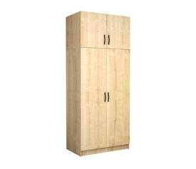 Ντουλάπα ρούχων Victoria δίφυλλη με πατάρι χρώμα φυσικό οξιάς 100x60x240εκ.