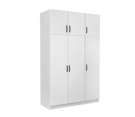 Ντουλάπα ρούχων Victoria τρίφυλλη με πατάρι χρώμα λευκό 150x60x240εκ.