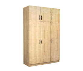 Ντουλάπα ρούχων Victoria τρίφυλλη με πατάρι χρώμα φυσικό οξιάς 150x60x240εκ.