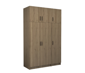 Ντουλάπα ρούχων Victoria τρίφυλλη με πατάρι χρώμα καρυδί 150x60x240εκ.