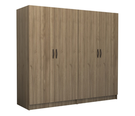 Ντουλάπα ρούχων Victoria τετράφυλλη χρώμα καρυδί 200x60x181εκ.