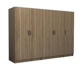 Ντουλάπα ρούχων Victoria πεντάφυλλη χρώμα καρυδί 250x60x181εκ.