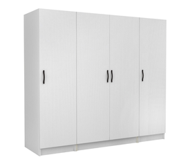 Ντουλάπα ρούχων Victoria τετράφυλλη χρώμα λευκό 200x60x181εκ.