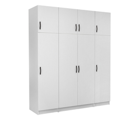 Ντουλάπα ρούχων Victoria τετράφυλλη με πατάρι χρώμα λευκό 200x60x240εκ.