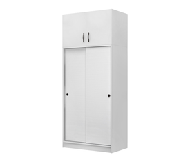 Ντουλάπα ρούχων Regio δίφυλλη συρόμενη με πατάρι χρώμα λευκό 100x60x240εκ.