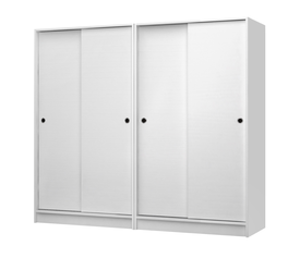 Ντουλάπα ρούχων Regio τετράφυλλη συρόμενη χρώμα λευκό 200x60x181εκ.