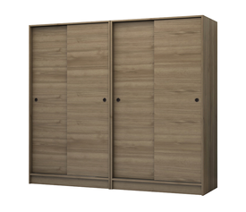 Ντουλάπα ρούχων Regio τετράφυλλη συρόμενη χρώμα καρυδί 200x60x181εκ.