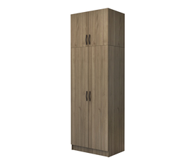 Ντουλάπα ρούχων Vivian δίφυλλη με πατάρι χρώμα καρυδί 80x51,8x240εκ.