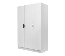 Ντουλάπα ρούχων Vivian τρίφυλλη χρώμα λευκό 120x51,8x181εκ.