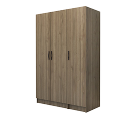 Ντουλάπα ρούχων Vivian τρίφυλλη χρώμα καρυδί 120x51,8x181εκ.