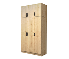 Ντουλάπα ρούχων Vivian τρίφυλλη με πατάρι χρώμα φυσικό οξιάς 120x51,8x240εκ.