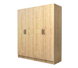 Ντουλάπα ρούχων Vivian τετράφυλλη χρώμα φυσικό οξιάς 160x51,8x181εκ.