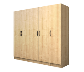 Ντουλάπα ρούχων Vivian πεντάφυλλη χρώμα φυσικό οξιάς 200x51,8x181εκ.