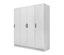 Ντουλάπα ρούχων Vivian τετράφυλλη χρώμα λευκό 160x51,8x181εκ.