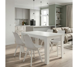 Σετ τραπεζαρία 5τμχ Darlen - Viva χρώμα λευκό 125x72x74εκ.