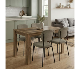 Σετ τραπεζαρία 5τμχ Darlen - Kevin χρώμα καρυδί - λαδί 125x72x74εκ.