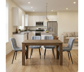 Σετ τραπεζαρία 5τμχ Darlen - Chiara χρώμα καρυδί - γκρι 125x72x74εκ.