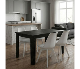 Σετ τραπεζαρία 5τμχ Darlen - Viva χρώμα sencron black - λευκό 125x72x74εκ.