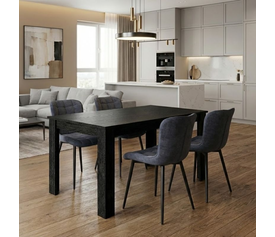 Σετ τραπεζαρία 5τμχ Darlen - Chiara χρώμα sencron black - ανθρακί 125x72x74εκ.