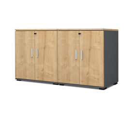 Ντουλάπι γραφείου με κλειδαριά επαγγελματικό Venturo χρώμα ανθρακί - φυσικό οξιάς 160x40x80εκ.