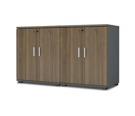 Ντουλάπι γραφείου με κλειδαριά επαγγελματικό Venturo χρώμα ανθρακί - καρυδί 160x40x80εκ.