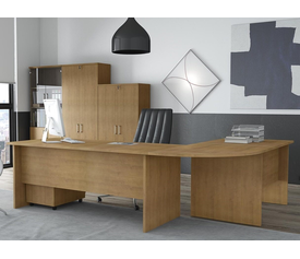 Ίσιο Επαγγελματικό Γραφείο με Γωνία Ελληνικής Κατασκευής 180x80x120xH73cm ALN