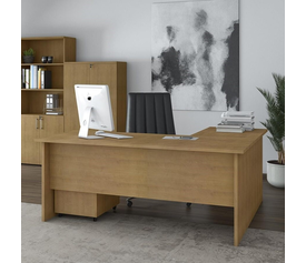 Ίσιο Επαγγελματικό Γραφείο με Γωνία Ελληνικής Κατασκευής με Eπέκταση και Τροχήλατη Συρταριέρα 180x170xH73cm ALN