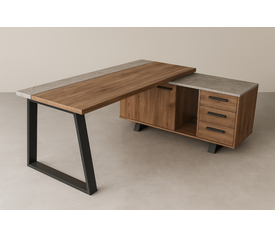 Διευθυντικό Γραφείο Γωνία Delta Ελληνικής Κατασκευής 180/200x90x75 με Πλευρικό 160x50x70